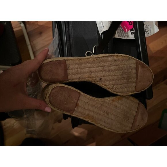 Ralph Lauren Cecilia Womens 10B Navy Shantung Wedge Espadrilles Vacation Resort - Picture 5 of 6